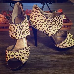 Bcbgeneration "Helara 2" snow leopard heels